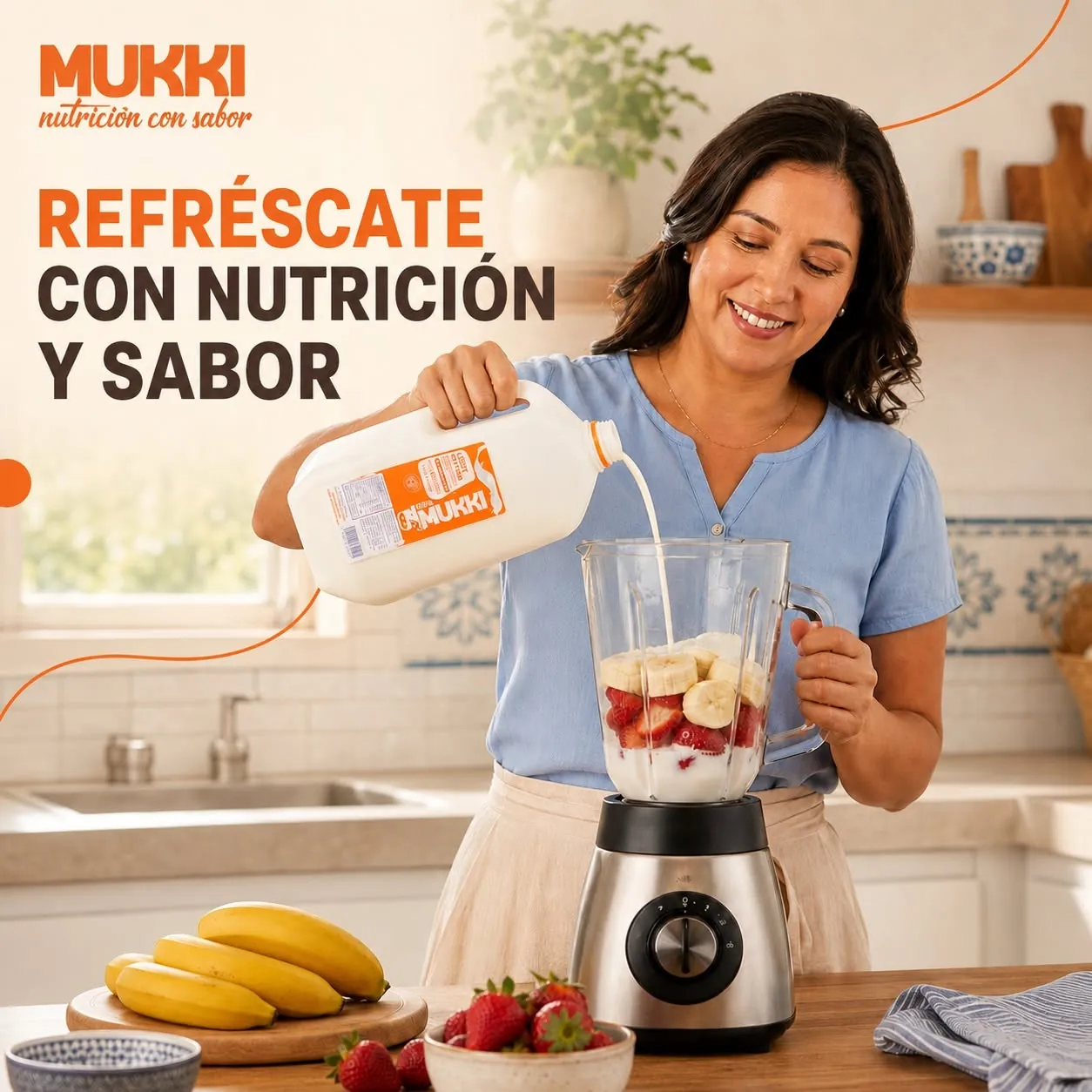 Licuado de fresa y banano