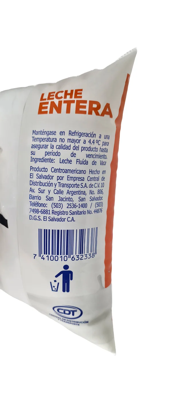 Tabla nutricional de Botella de Leche 3% en Bolsa