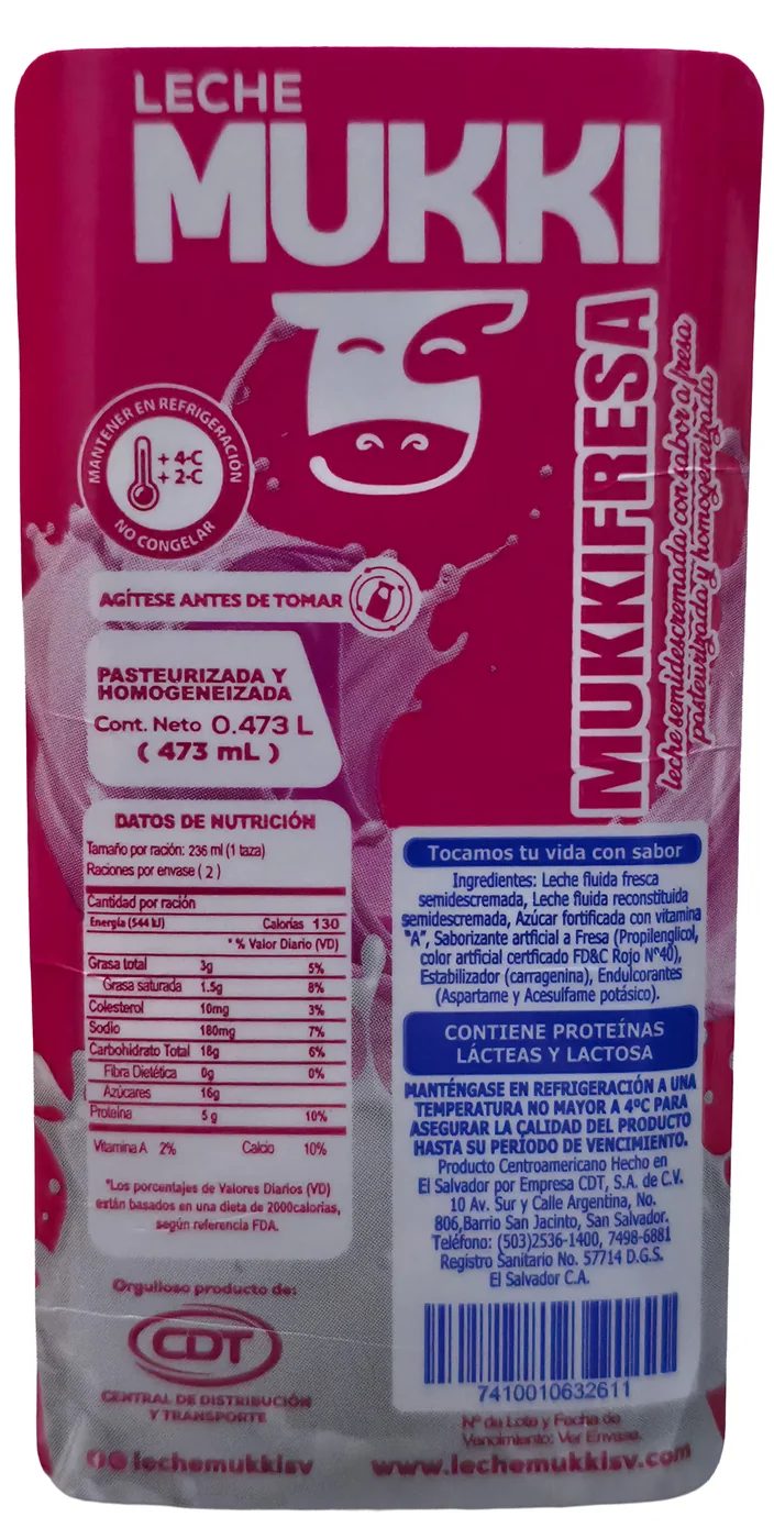 Tabla nutricional de Mukkifresa ½ Litro